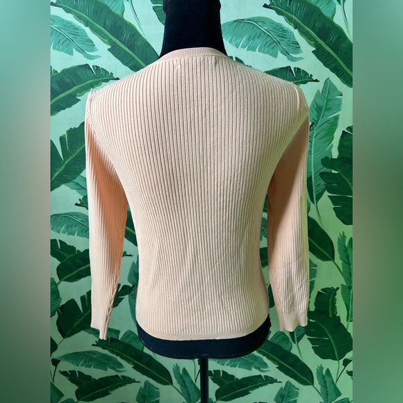 J Crew Supersculpt Ribbed Sweater Peach Orange Womens Medium - Picture 5 of 8